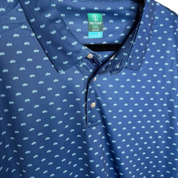 Pro Tour Golf Polo XXL Mens Blue Bus Short Sleeve Casual Active Resort Wear - Picture 5 of 12